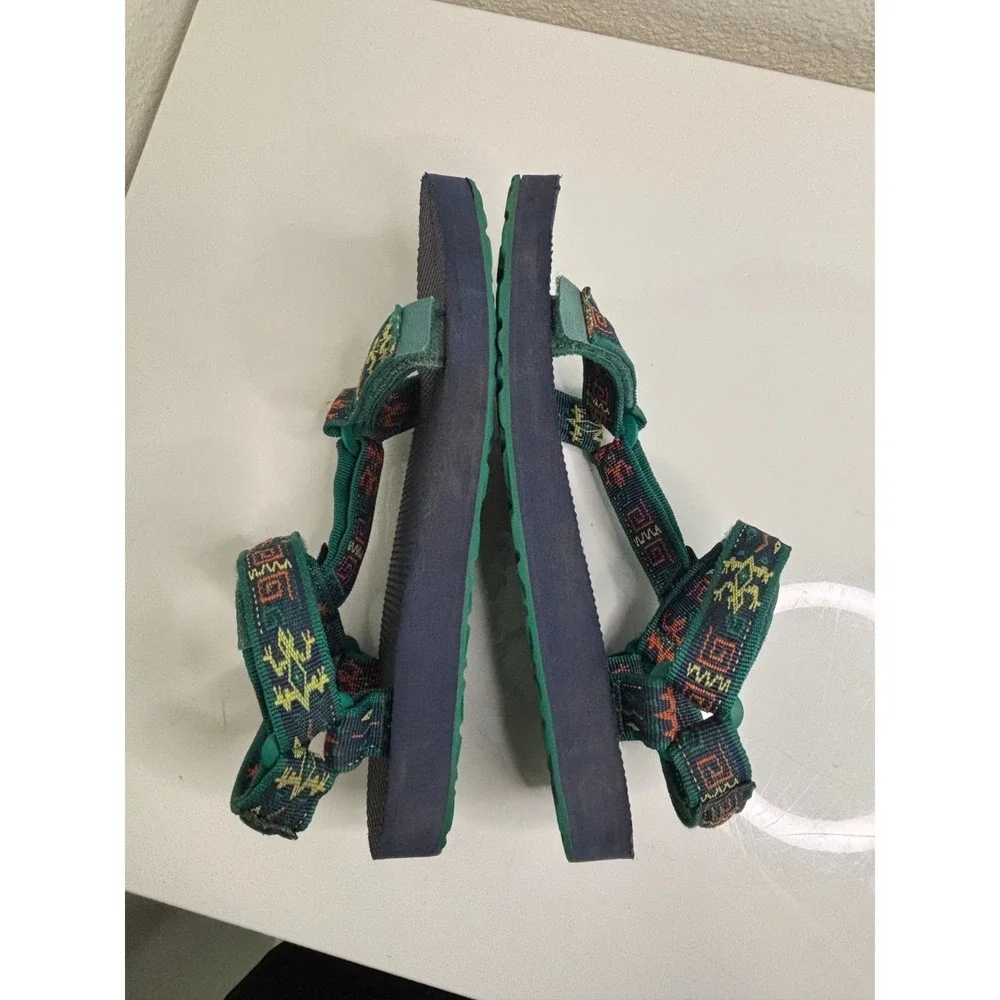 FAST SHIP Teva Gecko Kids 2 Blue Green Original Universal Strap Water Sandals